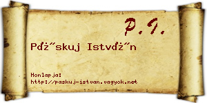 Páskuj István névjegykártya